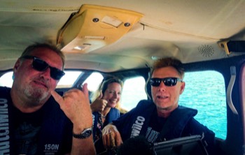  KM MEDIA: The Best of NZ with Nick Honeyman, Soundman Eugene Arts, Director Maxine Clayton & Me crammed into a floatplane ... not long after this photo the plane crashed... thankfully we wern't aboard 